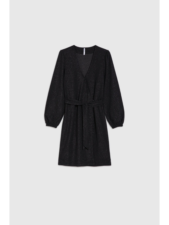 Moodo Černé šaty s výstřihem Moodo