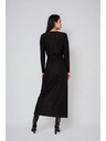 Moodo Černé maxi šaty s rozparkem Moodo