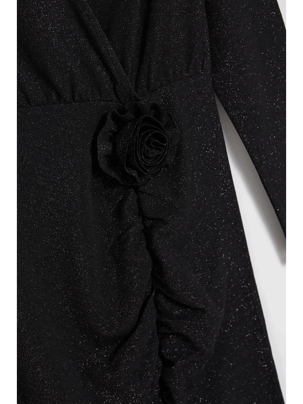 Moodo Černé maxi šaty s rozparkem Moodo