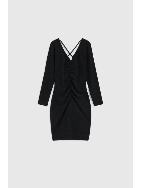 Moodo Přiléhavé černé šaty Moodo