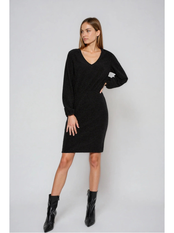 Moodo Lesklé šaty černé Moodo
