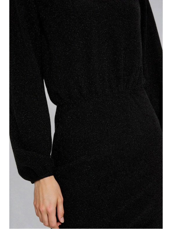 Moodo Lesklé šaty černé Moodo