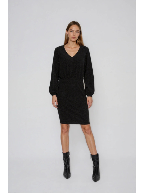 Moodo Lesklé šaty černé Moodo