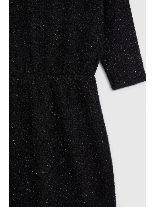 Moodo Černé šaty zdobené třpytivou nitkou Moodo