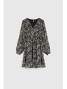 Moodo Vzorované šaty s výstřihem černé Moodo