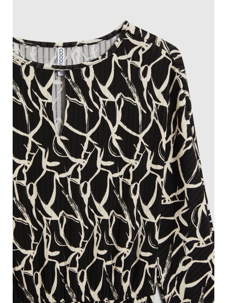 Moodo Vzorované šaty černé Moodo