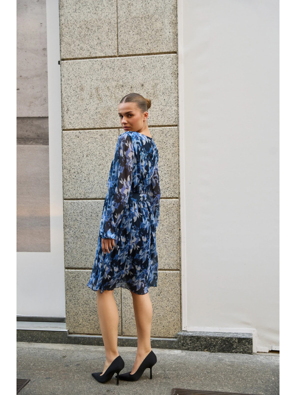 Moodo Plisované šaty tmavě modré Moodo