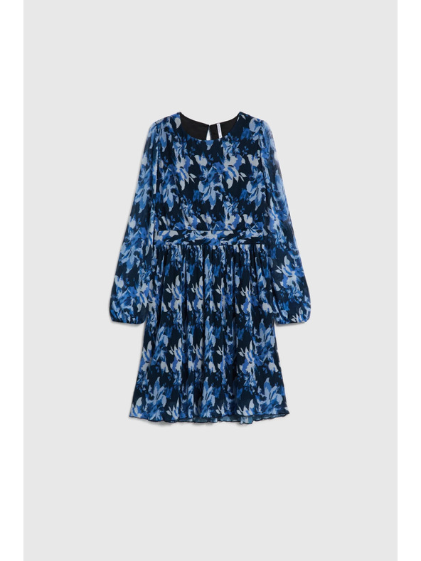 Moodo Plisované šaty tmavě modré Moodo