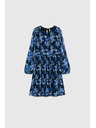 Moodo Plisované šaty tmavě modré Moodo