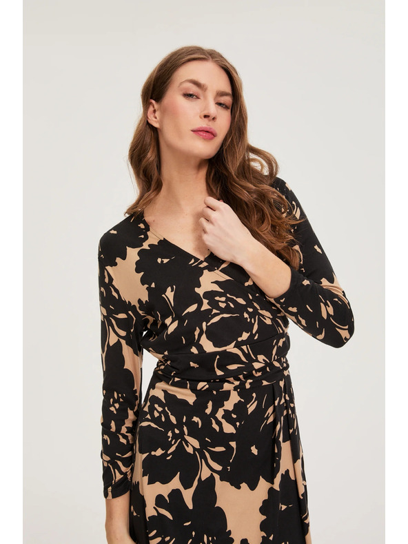 Moodo Vzorované šaty černé Moodo
