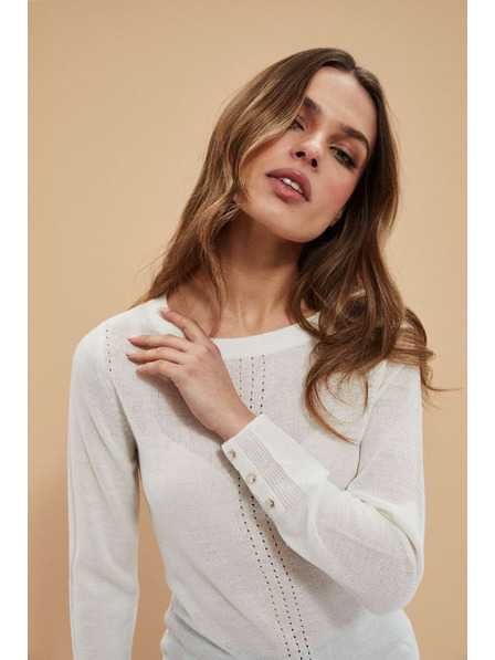 Moodo Perleťový svetr s ažurovým zdobením Moodo