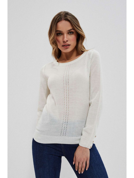 Moodo Perleťový svetr s ažurovým zdobením Moodo