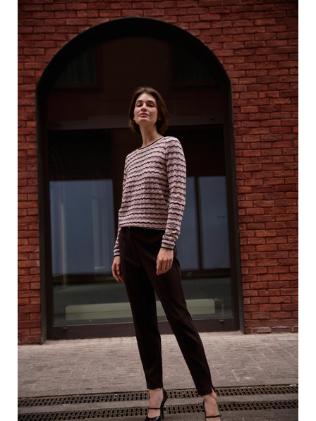 Moodo Béžový svetr s pruhy Moodo