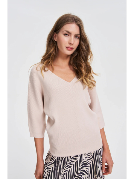 Moodo Svetr s 3/4 rukávy béžový Moodo