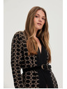 Moodo Černý kardigan s geometrickým vzorem Moodo