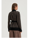 Moodo Černý kardigan s geometrickým vzorem Moodo