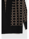 Moodo Černý kardigan s geometrickým vzorem Moodo