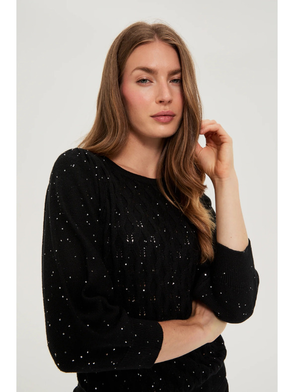 Moodo Svetr s flitry černý Moodo