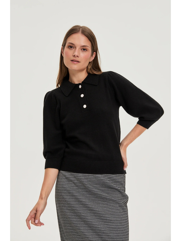 Moodo Svetr s límečkem černý Moodo