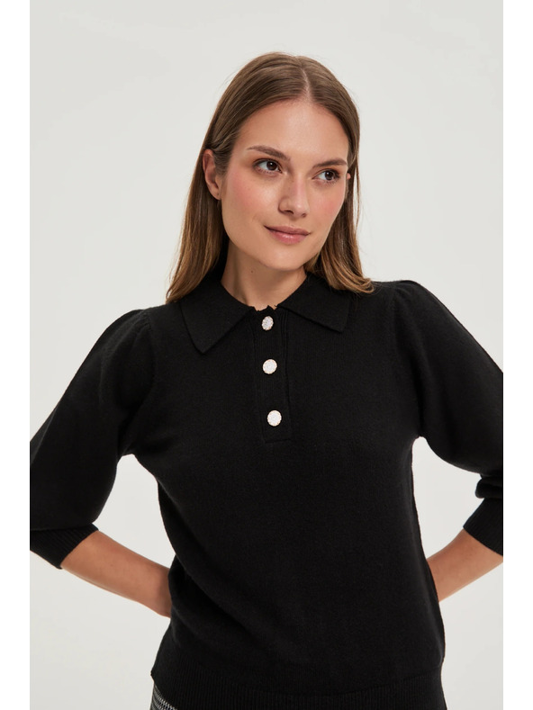 Moodo Svetr s límečkem černý Moodo