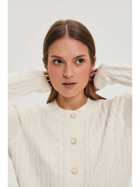 Moodo Svetr s ozdobným pletencem ecru Moodo