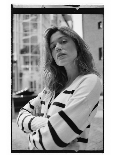 Moodo Pruhovaný kardigan ecru Moodo