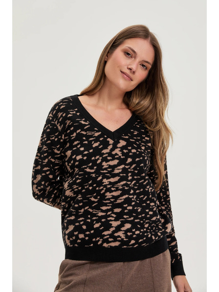 Moodo Svetr jednoduchého střihu černý Moodo