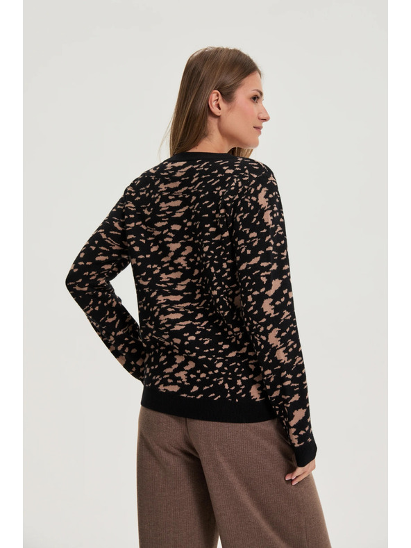 Moodo Svetr jednoduchého střihu černý Moodo