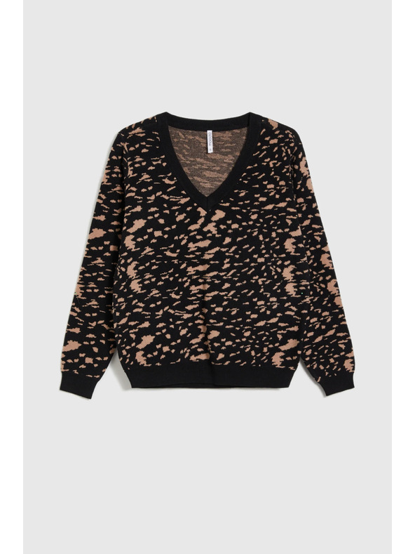 Moodo Svetr jednoduchého střihu černý Moodo