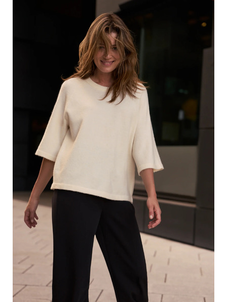 Moodo Béžový svetr s krátkými rukávy Moodo