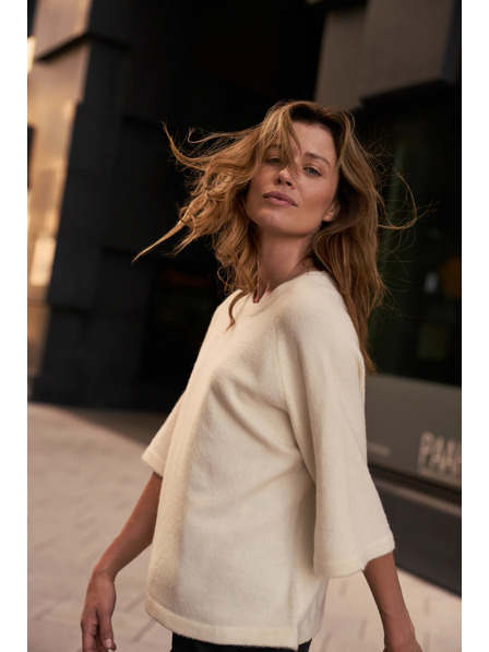 Moodo Béžový svetr s krátkými rukávy Moodo