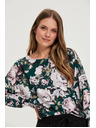 Moodo Svetr s květinovým vzorem zelený Moodo