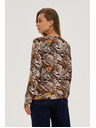 Moodo Béžový svetr s rostlinným vzorem Moodo