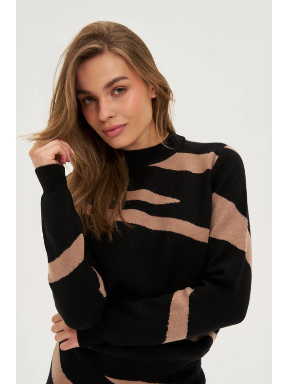 Moodo Černý svetr se zvířecím vzorem Moodo