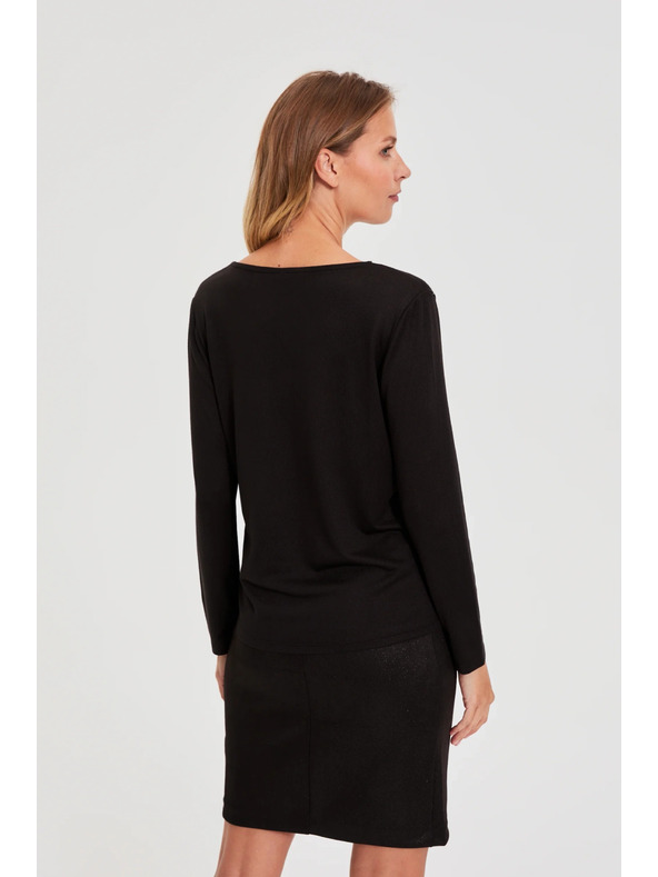 Moodo Svetr s krajkovým výstřihem černý Moodo