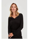 Moodo Svetr s krajkovým výstřihem černý Moodo