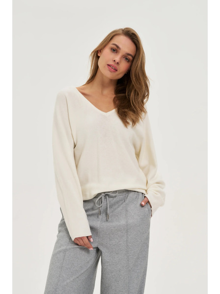 Moodo Svetr s výstřihem do V ecru Moodo