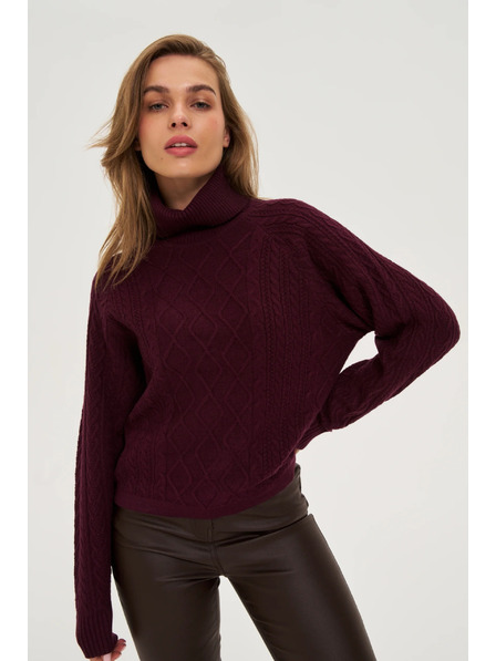 Moodo Svetr s rolákem vínový Moodo