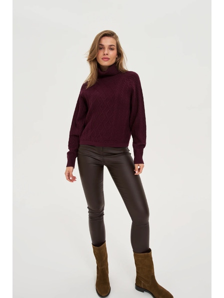 Moodo Svetr s rolákem vínový Moodo