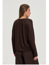 Moodo Svetr s výstřihem do V hnědý Moodo