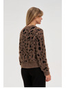 Moodo Svetr s leopardím vzorem hnědý Moodo