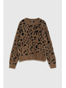 Moodo Svetr s leopardím vzorem hnědý Moodo