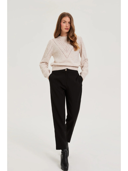 Moodo Béžový svetr s nafouklými rukávy Moodo