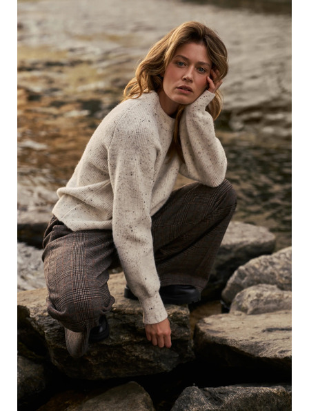 Moodo Svetr jednoduchého střihu ecru Moodo