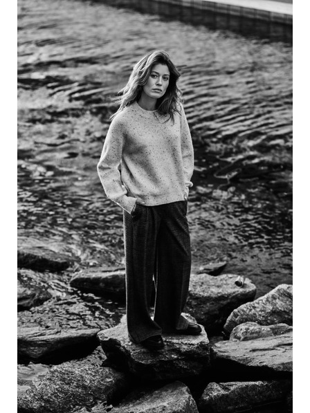 Moodo Svetr jednoduchého střihu ecru Moodo