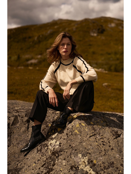 Moodo Svetr s polovičním rolákem béžový Moodo