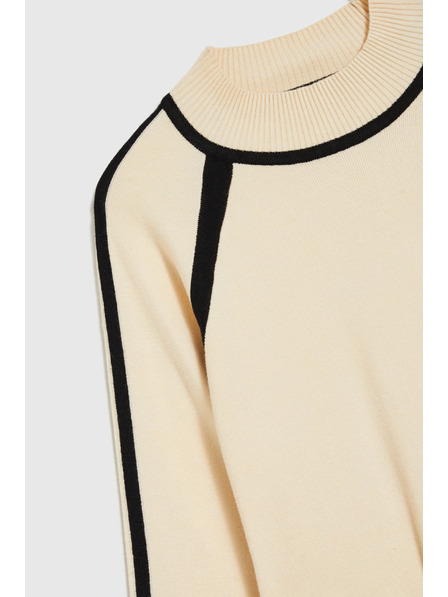 Moodo Svetr s polovičním rolákem béžový Moodo