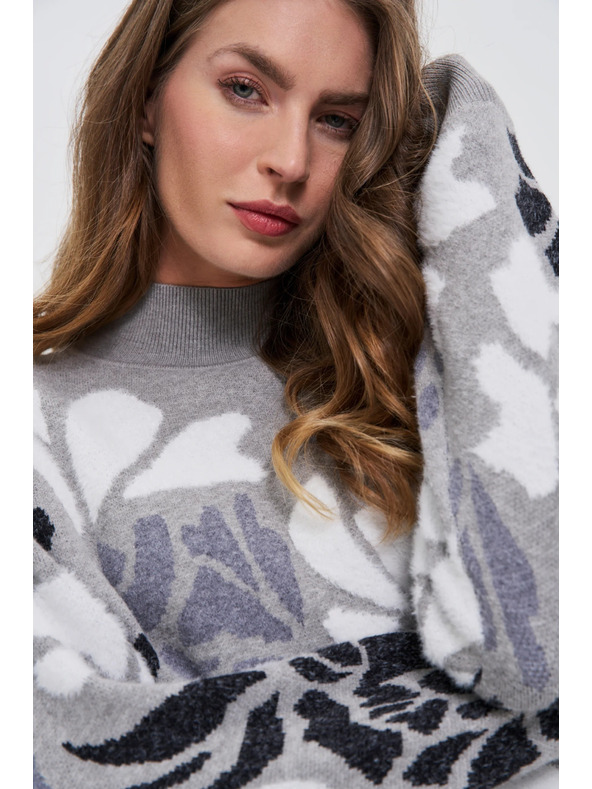 Moodo Svetr s rolákem šedý Moodo