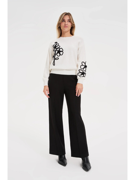 Moodo Bílý svetr s aplikací Moodo