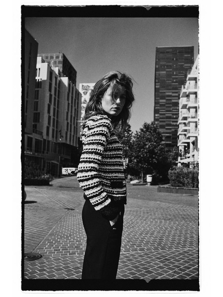 Moodo Černý pruhovaný kardigan Moodo